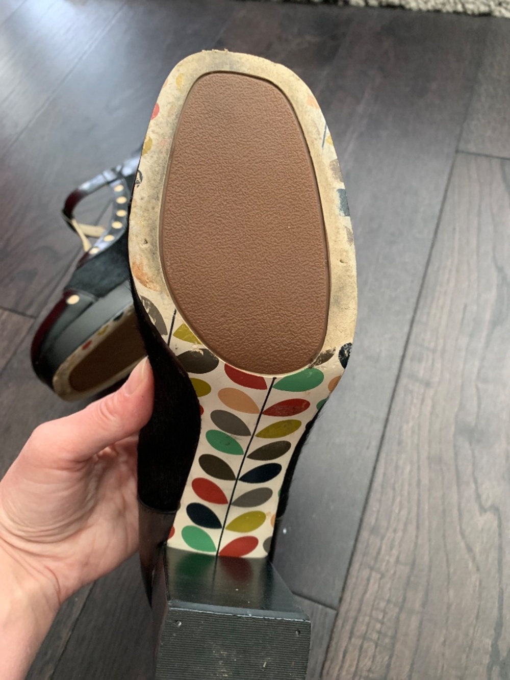Rare Orla Kiely x Clarks chunky heel shoes - Picture 4 of 6